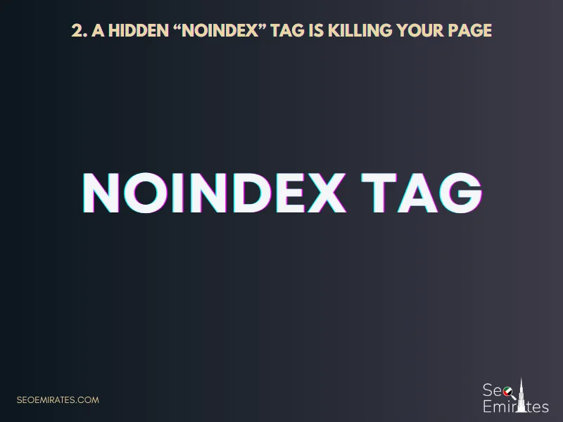 2. A Hidden “Noindex” Tag Is Killing Your Page